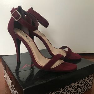 Burgundy strappy heels size 8